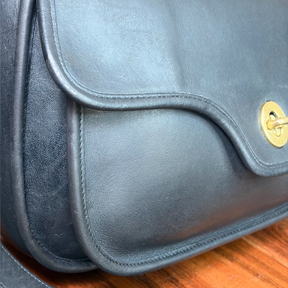 Vintage COACH Lennox Bag Navy Leather Crossbody RARE 9918 - Picture 12 of 17
